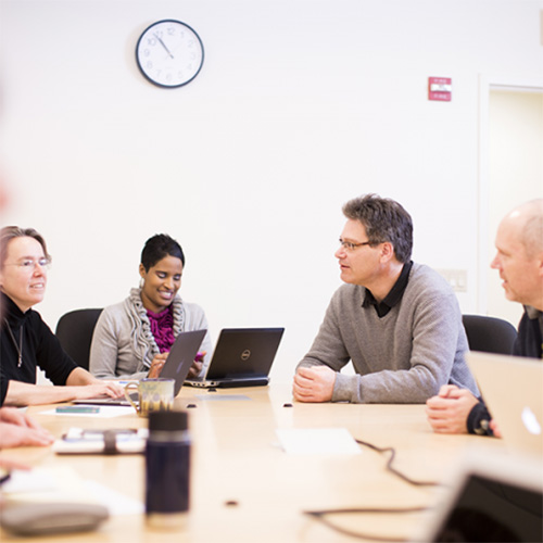 People in a meeting.
